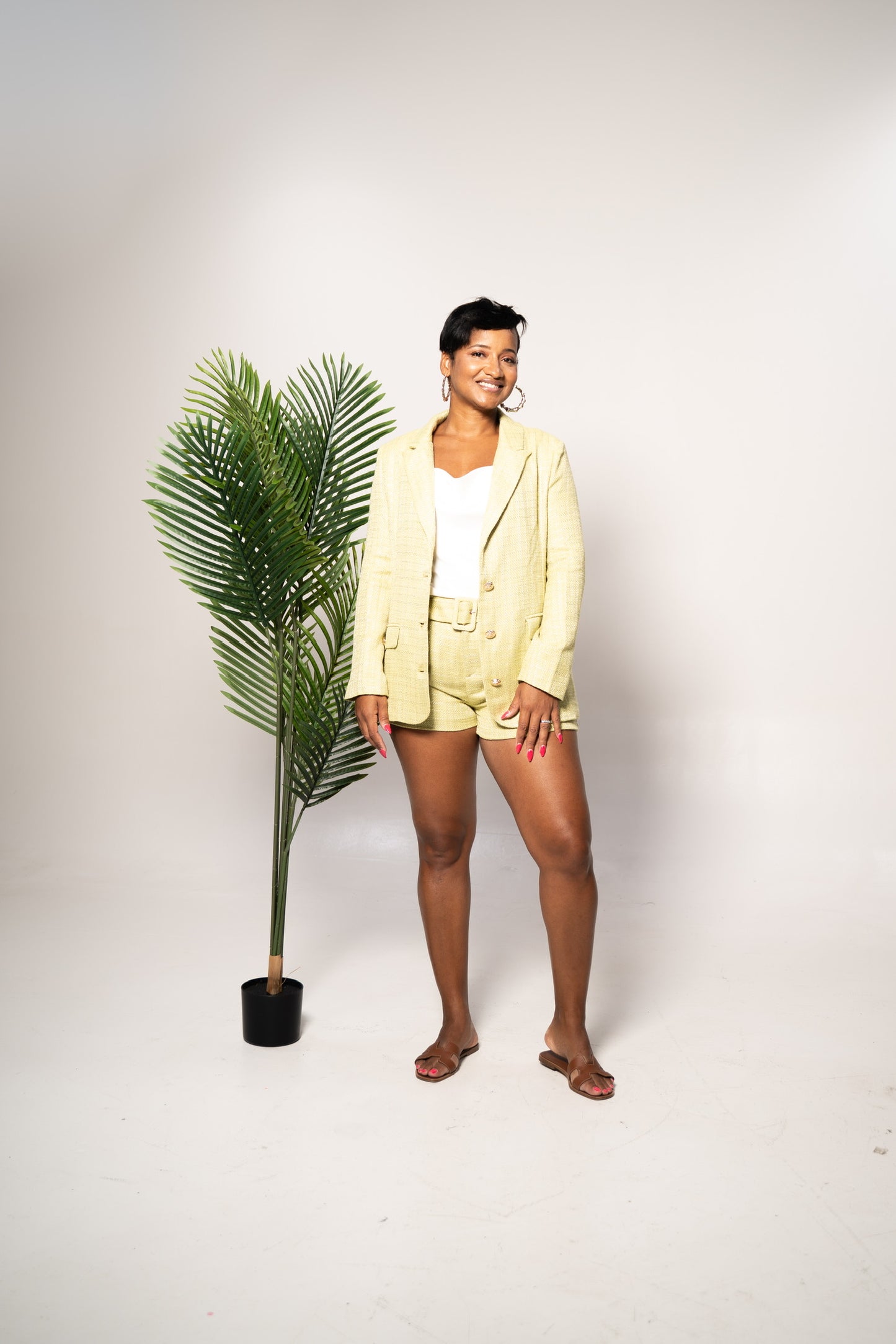 tweed blazer lime color