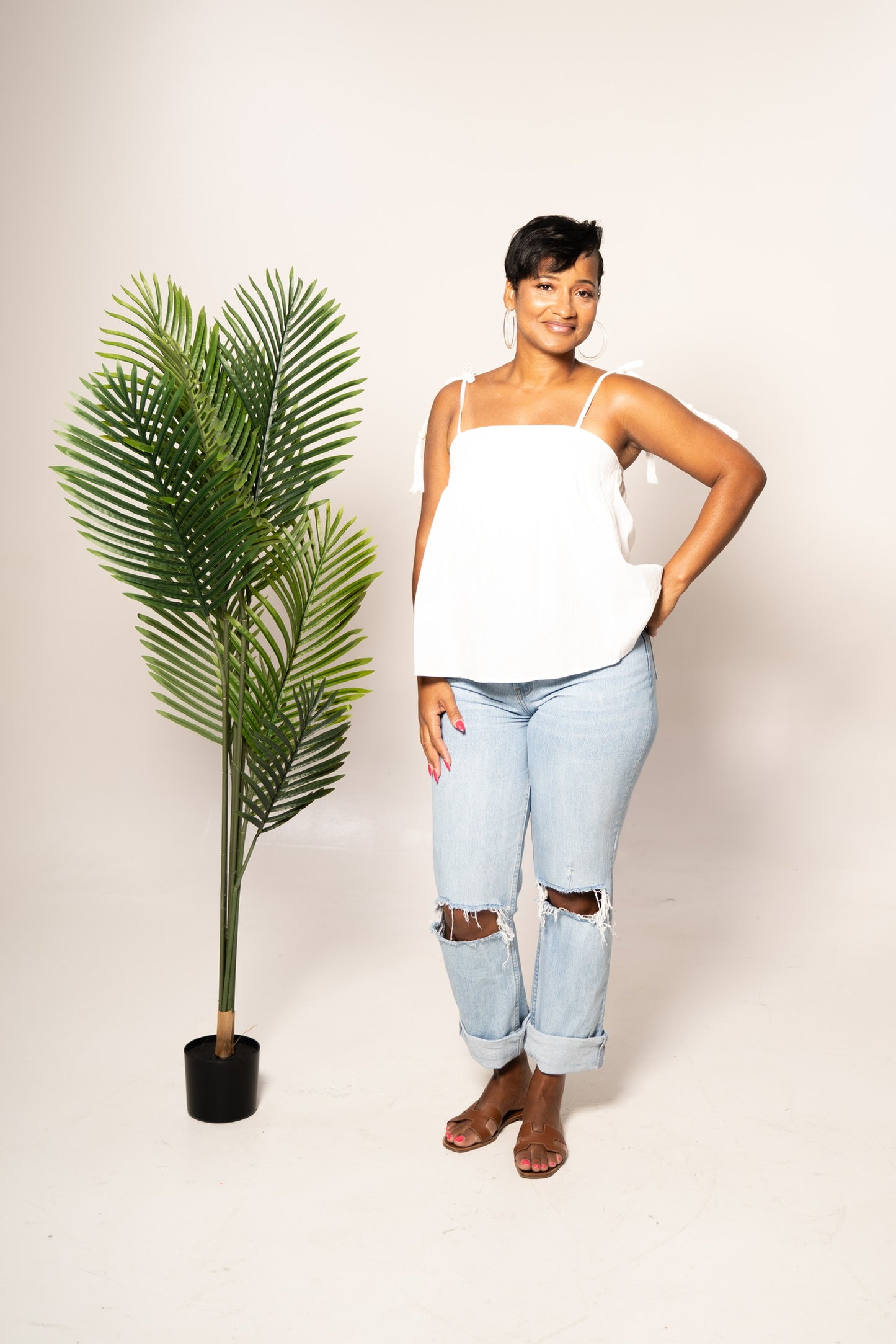 women's babydoll top close up view