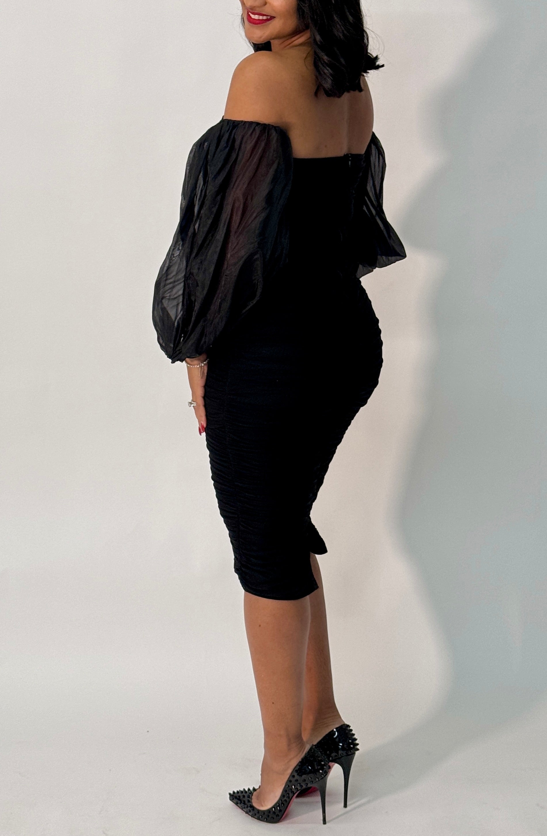 BALLOON SLEEVE MIDI DRESS Medium BALLOON SLEEVE MIDI DRESS Medium