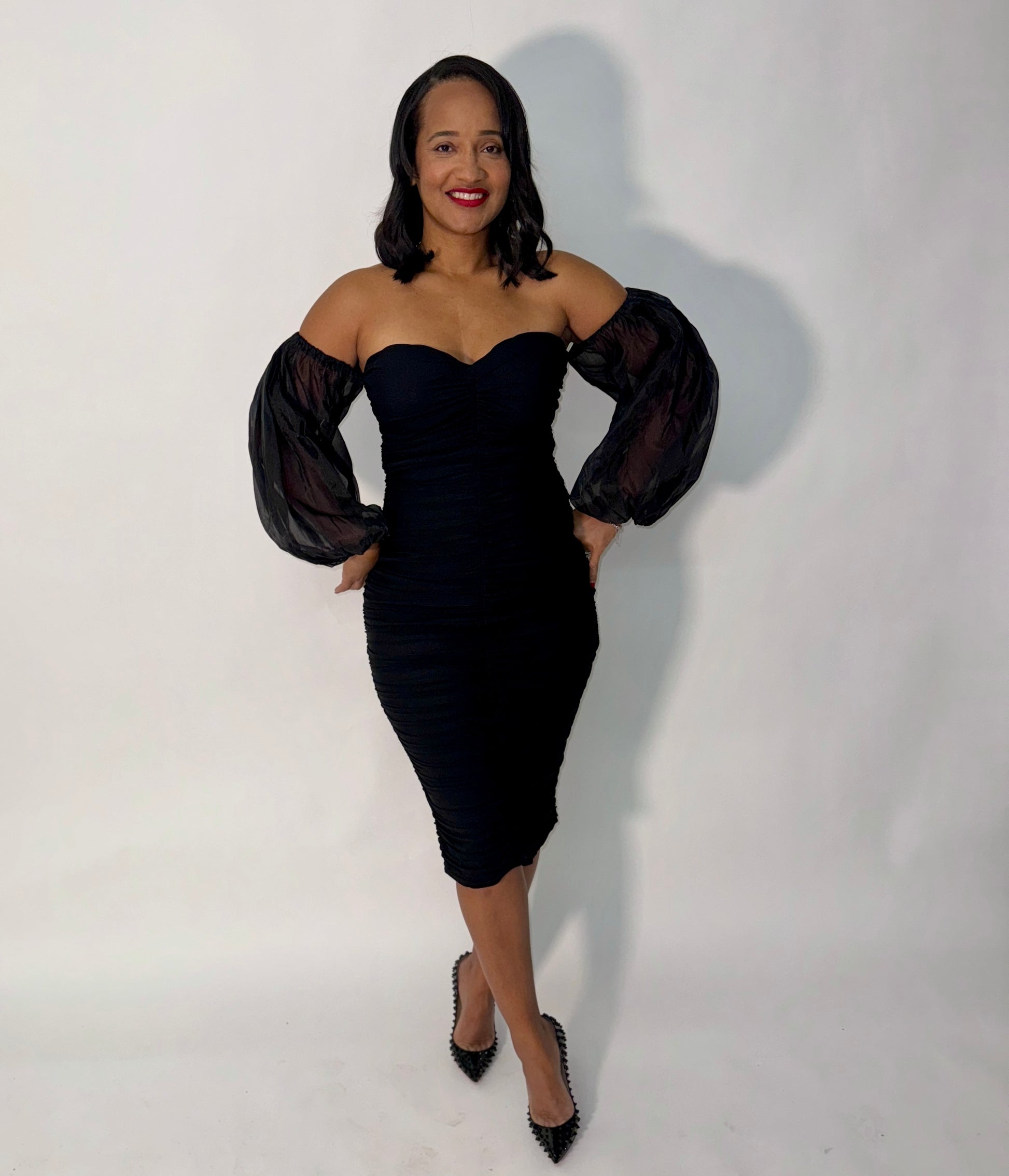 BALLOON SLEEVE MIDI DRESS Medium BALLOON SLEEVE MIDI DRESS Medium